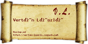 Vertán László névjegykártya